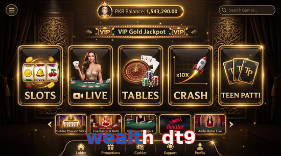 Main screen of Wealth Dt9 casino page for PK players