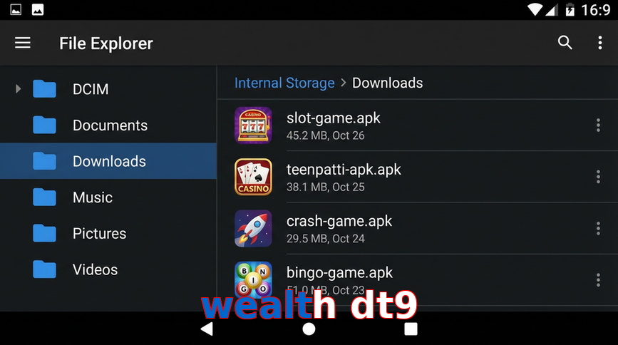 Main screen of Wealth Dt9 gameapk page for PK players