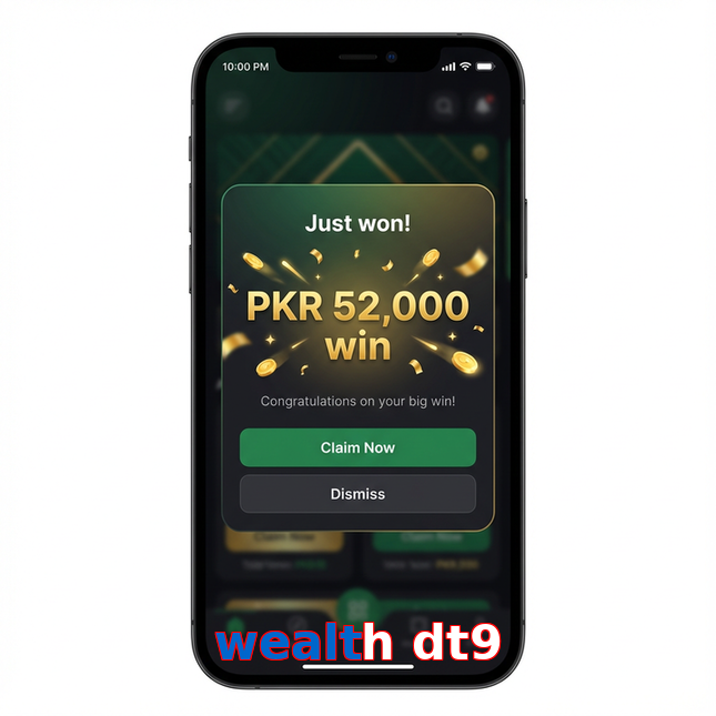 Main screen of Wealth Dt9 win page for PK players